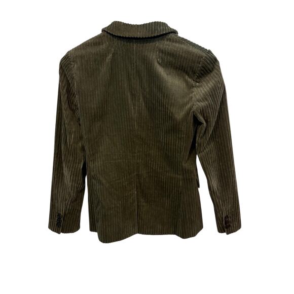 J. Crew Wide Wale Corduroy Party Jacket Blazer Women's 0 Green Single Breasted - Picture 2 of 4
